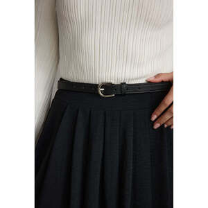 12th Tribe Liya Silver Genuine Leather Skinny Belt Size M/LM/L